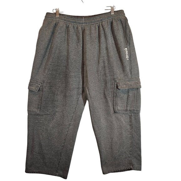 AND1 Mens L Heather Grey Cargo Sweatpants Gym Athleisure Athletic Work Out 90s - Picture 1 of 15